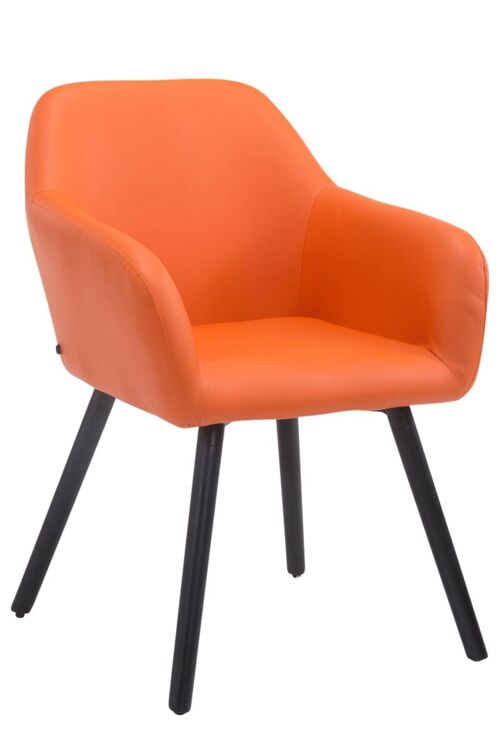 Bezoekersstoel Achat V2 imitatieleer zwart (eiken) oranje 57,5x56x79,5 oranje kunstleer Hout