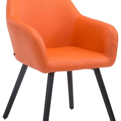 Bezoekersstoel Achat V2 imitatieleer zwart (eiken) oranje 57,5x56x79,5 oranje kunstleer Hout