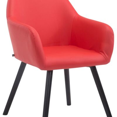 Silla de visita Achat V2 símil piel negro (roble) rojo 57,5x56x79,5 símil piel rojo Madera