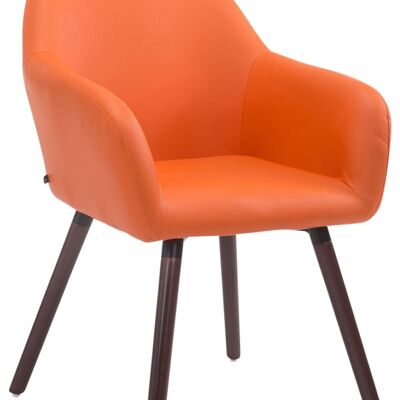 Bezoekersstoel Achat V2 imitatieleer walnoot (eiken) oranje 57,5x56x79,5 oranje kunstleer Hout