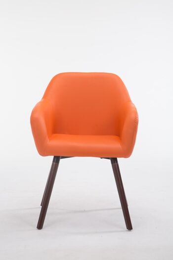 Chaise visiteur Achat V2 simili cuir noyer (chêne) orange 57,5x56x79,5 simili cuir orange Bois 2