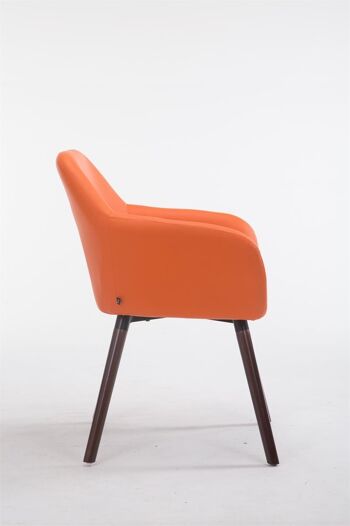 Chaise visiteur Achat V2 simili cuir noyer (chêne) orange 57,5x56x79,5 simili cuir orange Bois 3