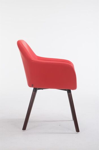Chaise visiteur Achat V2 simili cuir noyer (chêne) rouge 57,5x56x79,5 cuir artificiel rouge Bois 3