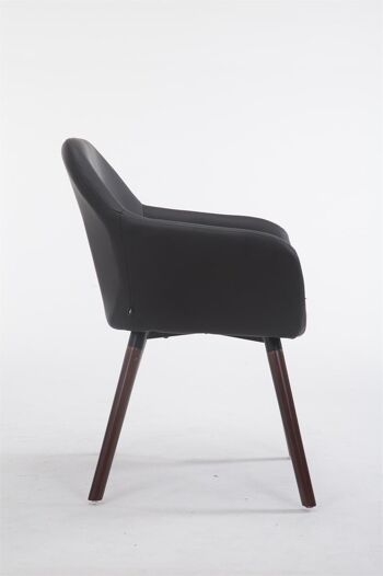 Chaise visiteur Achat V2 simili cuir noyer (chêne) noir 57,5x56x79,5 cuir artificiel noir Bois 3