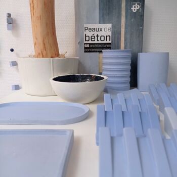 Porte-savon incliné en béton blanc, bleu ou gris Accessoire salle de bains 6