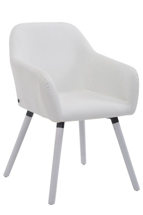 Bezoekersstoel Achat V2 imitatieleer wit (eiken) wit 57,5x56x79,5 wit kunstleer Hout