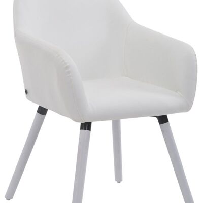 Bezoekersstoel Achat V2 imitatieleer wit (eiken) wit 57,5x56x79,5 wit kunstleer Hout