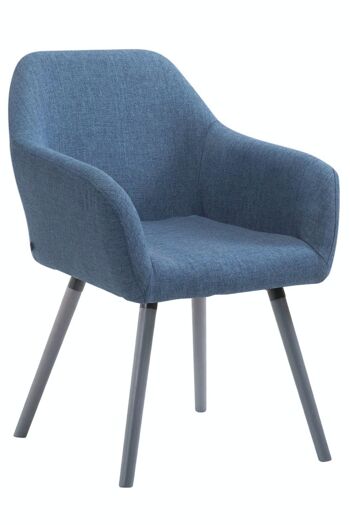 Chaise visiteur Achat V2 tissu gris bleu 57,5x56x79,5 bleu Matière Bois