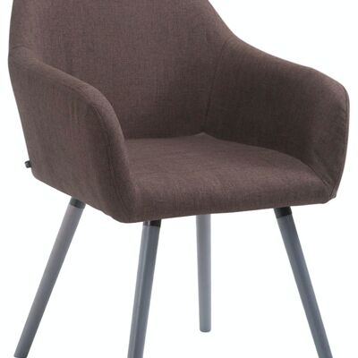 Chaise visiteur Achat V2 tissu gris marron 57,5x56x79,5 marron Matière Bois