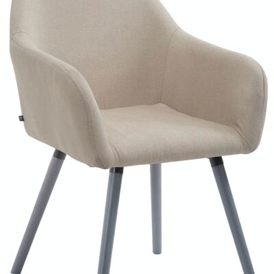 Visitor chair Achat V2 fabric gray cream 57.5x56x79.5 cream Material Wood