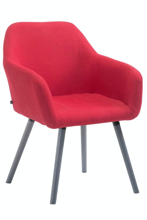 Bezoekersstoel Achat V2 stof grijs rood 57,5x56x79,5 rood Materiaal Hout