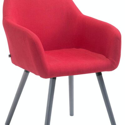 Besucherstuhl Achat V2 Stoff grau rot 57,5x56x79,5 rot Material Holz