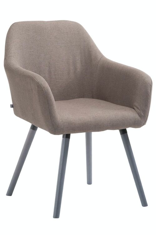 Bezoekersstoel Achat V2 stof grijs taupe 57,5x56x79,5 taupe Materiaal Hout
