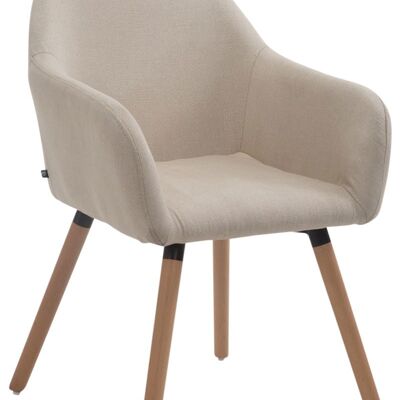 Chaise visiteur Achat V2 tissu Natura (chêne) crème 57,5x56x79,5 crème Matière Bois