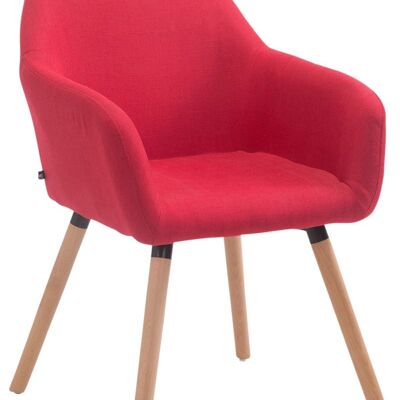 Bezoekersstoel Achat V2 stof Natura (eiken) rood 57,5x56x79,5 rood Materiaal Hout