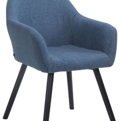 Bezoekersstoel Achat V2 stof zwart (eiken) blauw 57,5x56x79,5 blauw Materiaal Hout