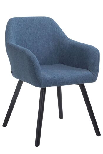 Chaise visiteur Achat V2 tissu noir (chêne) bleu 57,5x56x79,5 bleu Matière Bois