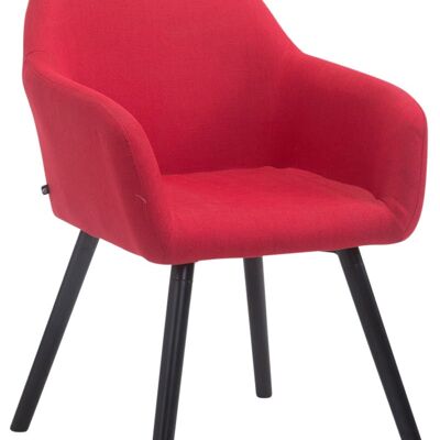 Bezoekersstoel Achat V2 stof zwart (eiken) rood 57,5x56x79,5 rood Materiaal Hout