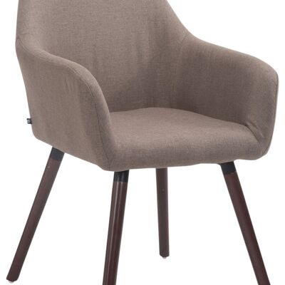 Besucherstuhl Achat V2 Stoff Nussbaum (Eiche) Taupe 57,5x56x79,5 Taupe Material Holz