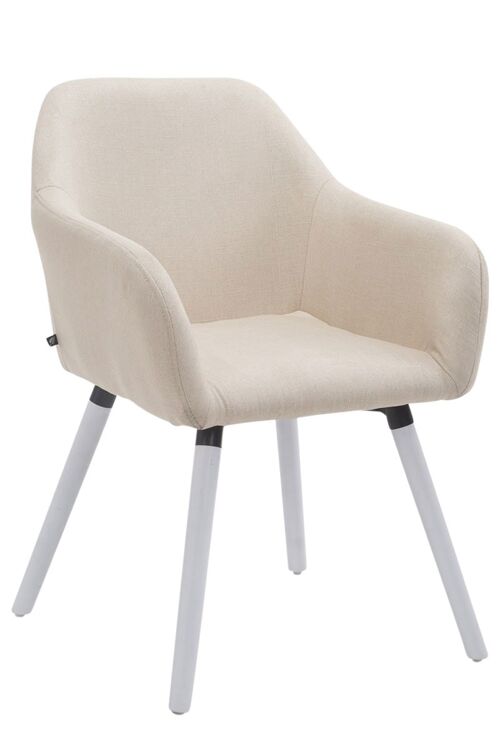 Bezoekersstoel Achat V2 stof wit (eiken) room 57,5x56x79,5 room Materiaal Hout