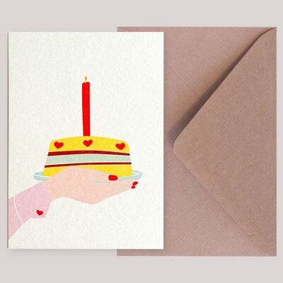 Tarjeta de cumpleaños »Pastel pequeño«