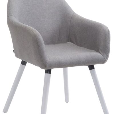 Chaise visiteur Achat V2 tissu blanc (chêne) Gris 57,5x56x79,5 Gris Matière Bois