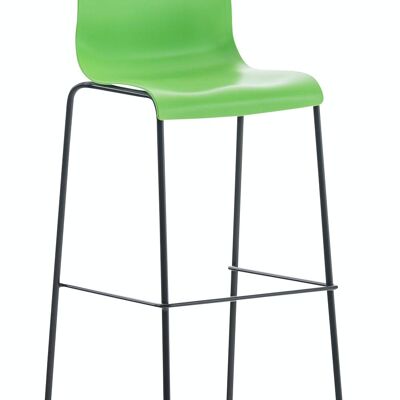 Tabouret de bar Hoover 4 pieds structure noir végétal 48x43x100 métal plastique végétal