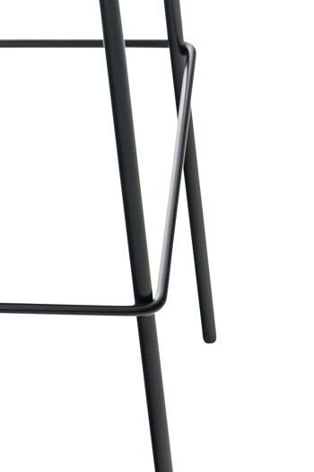 Tabouret de bar Hoover 4 pieds cadre noir noir 48x43x100 métal plastique noir 6