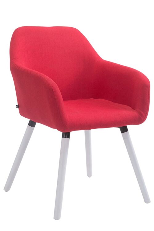 Bezoekersstoel Achat V2 stof wit (eiken) rood 57,5x56x79,5 rood Materiaal Hout