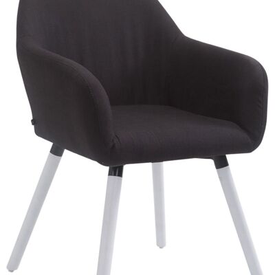 Chaise visiteur Achat V2 tissu blanc (chêne) noir 57,5x56x79,5 noir Matière Bois