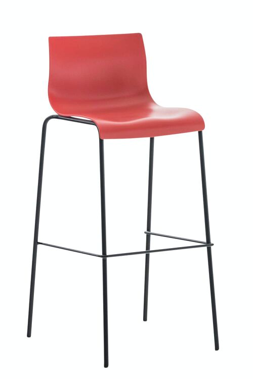 Barkruk Hoover 4-foot frame zwart rood 48x43x100 rood plastic metaal