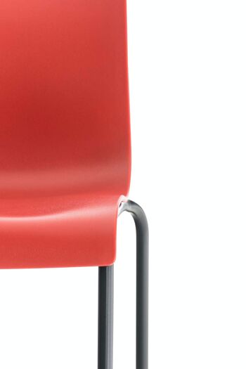 Tabouret de bar Hoover 4 pieds cadre noir rouge 48x43x100 métal plastique rouge 6