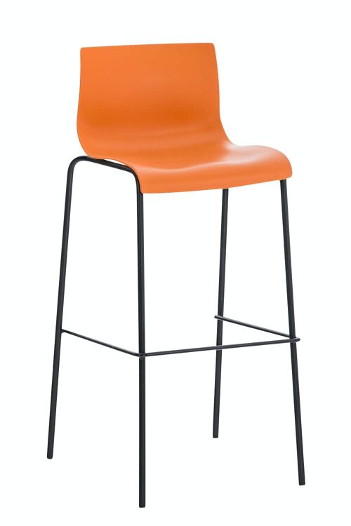 Barkruk Hoover 4-foot frame zwart oranje 48x43x100 oranje plastic metaal