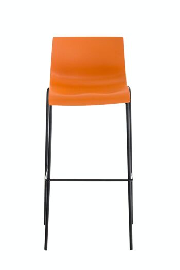 Tabouret de bar Hoover 4 pieds structure noir orange 48x43x100 métal plastique orange 2