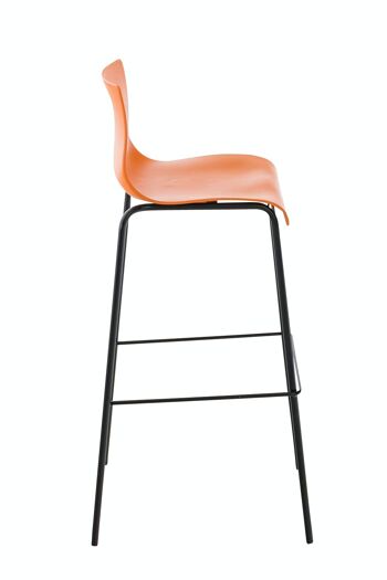 Tabouret de bar Hoover 4 pieds structure noir orange 48x43x100 métal plastique orange 3