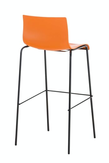 Tabouret de bar Hoover 4 pieds structure noir orange 48x43x100 métal plastique orange 4