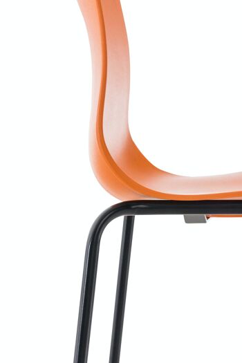 Tabouret de bar Hoover 4 pieds structure noir orange 48x43x100 métal plastique orange 5