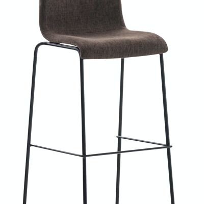 Bar stool Hoover fabric 4-leg frame black brown 48x43x100 brown Material metal