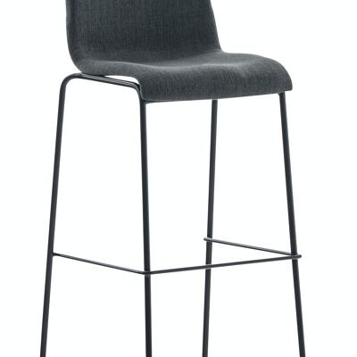 Bar stool Hoover fabric 4-leg frame black dark gray 48x43x100 dark gray Material metal