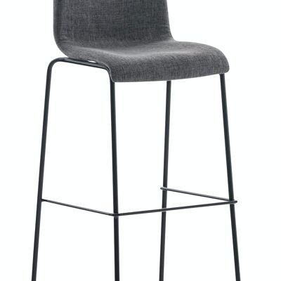 Bar stool Hoover fabric 4-leg frame black light gray 48x43x100 light gray Material metal