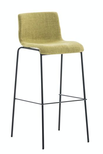 Tabouret de bar Hoover tissu piétement 4 pieds noir vert clair 48x43x100 vert clair Matière métal 1