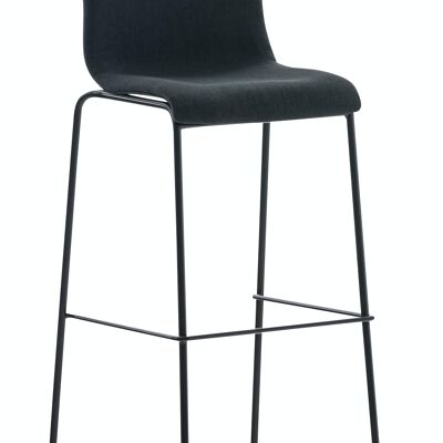 Bar stool Hoover fabric 4-leg frame black black 48x43x100 black Material metal