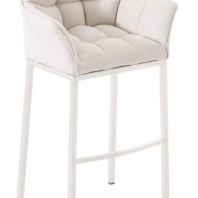 Bar stool Damaso fabric with 4-leg frame white white 48x64x110 white Material metal