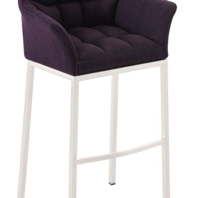Bar stool Damaso fabric with 4-leg frame white purple 48x64x110 purple Material metal