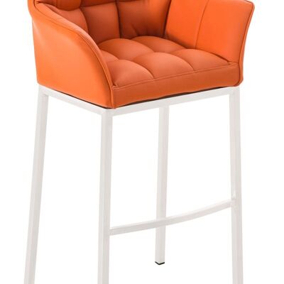 Damaso Barhocker mit 4-Bein-Gestell weiß orange 48x64x110 orange Kunstleder Metall