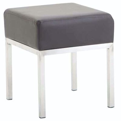 Hocker Newton Kunstleder Edelstahl braun 40x40x46 braunes Kunstleder Metall