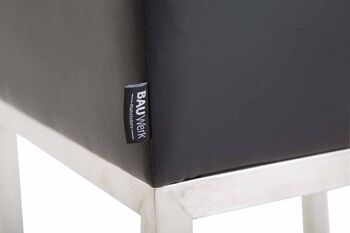 Tabouret Newton simili cuir inox noir 40x40x46 simili cuir noir métal 5