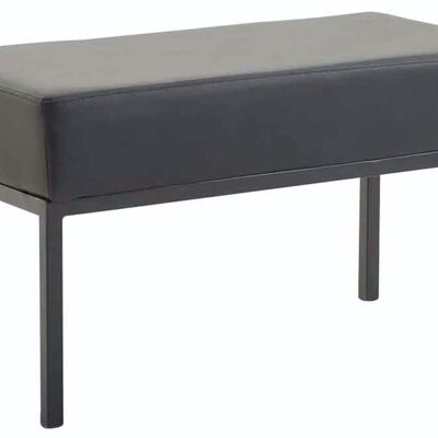 2-Sitzer-Sofa Newton Kunstleder schwarz schwarz 40x80x46 schwarzes Kunstleder Metall