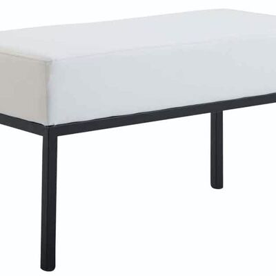 2-Sitzer-Sofa Newton Kunstleder schwarz weiß 40x80x46 weiß Kunstleder Metall