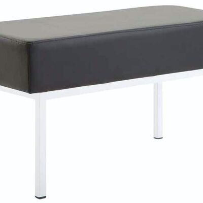 2-Sitzer-Sofa Newton Kunstleder weiß schwarz 40x80x46 schwarz Kunstleder Metall
